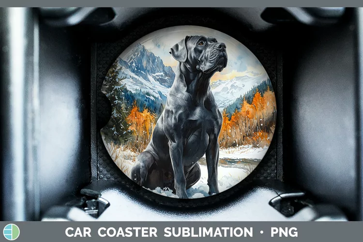 Winter Dogs Cane Corso Car Coaster Sublimation Coaster Desig