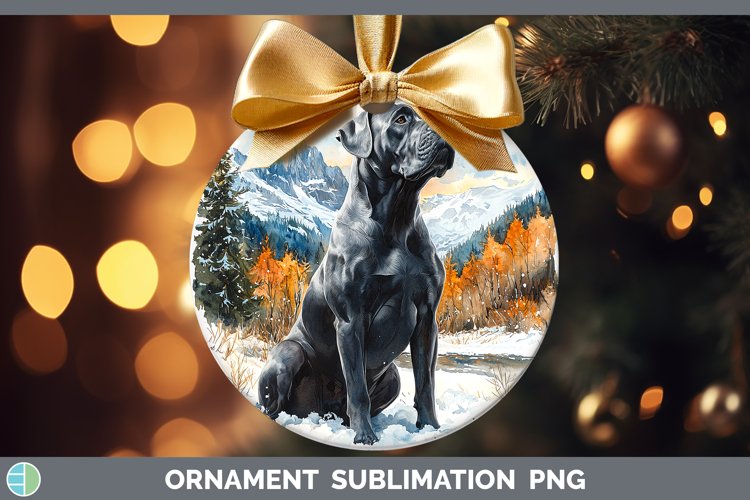 Winter Dogs Cane Corso Ornament Sublimation Bauble Designs