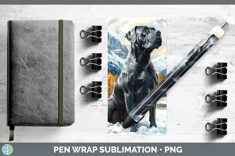 Winter Dogs Cane Corso Pen Wrap Sublimation Epoxy Pen Design