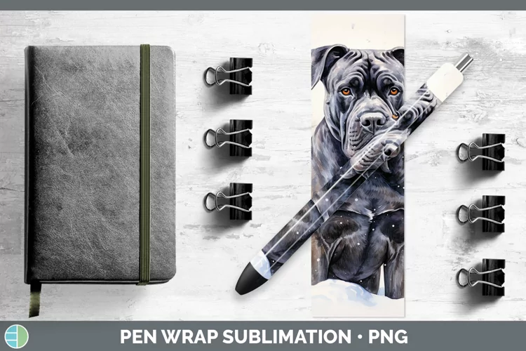 Winter Dogs Cane Corso Pen Wrap Sublimation Pen Designs