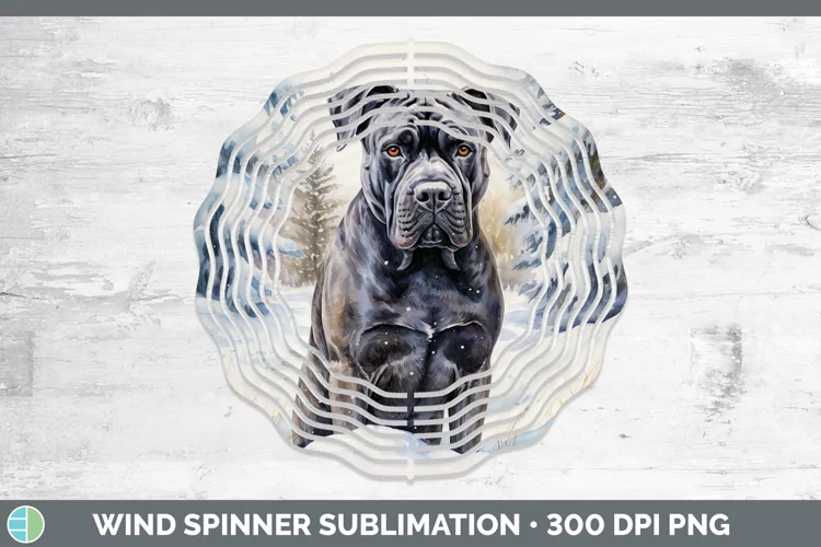 Winter Dogs Cane Corso Wind Spinner Sublimation Spinner Desi