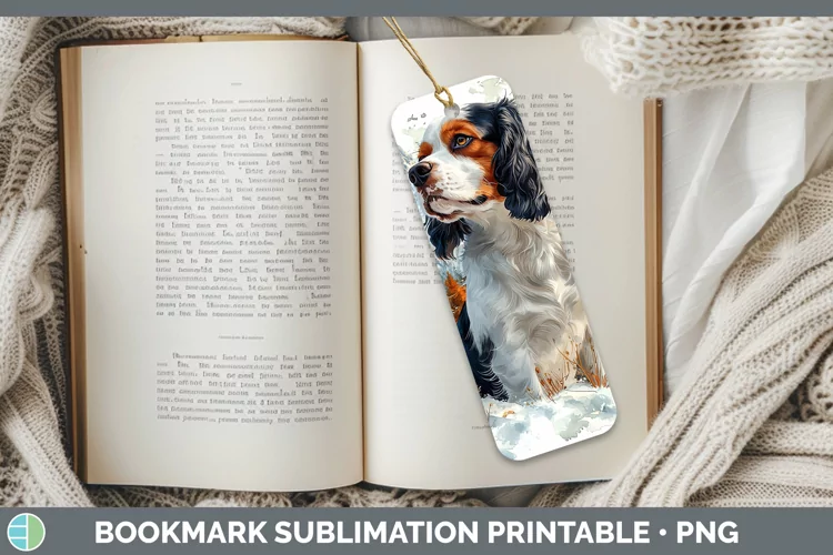 Winter Dogs Cavalier King Charles Spaniel Bookmark Sublimati