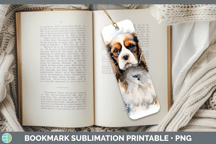 Winter Dogs Cavalier King Charles Spaniel Bookmark Sublimati