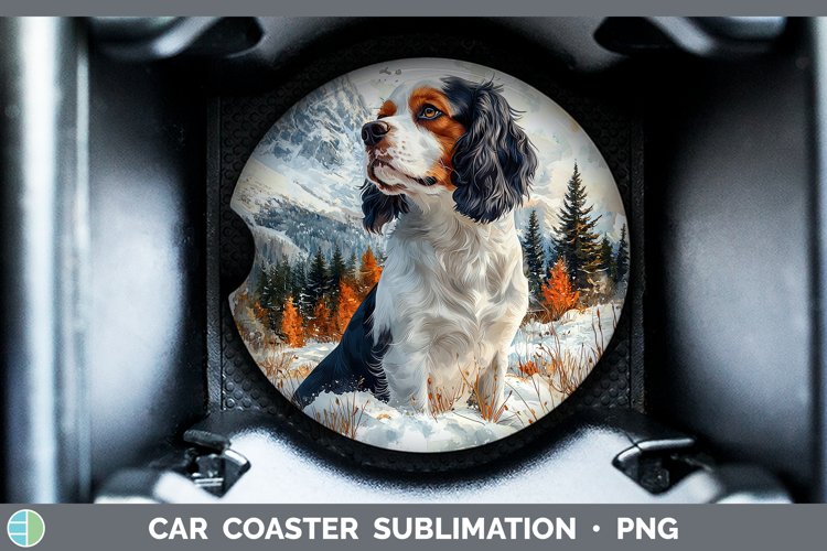 GorgeousWinter Dogs Car Coaster design.