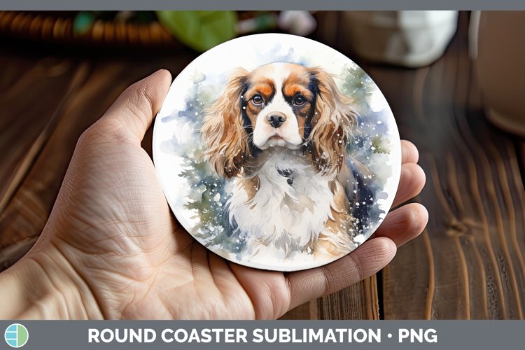 GorgeousWinter Dogs Round Coaster design.