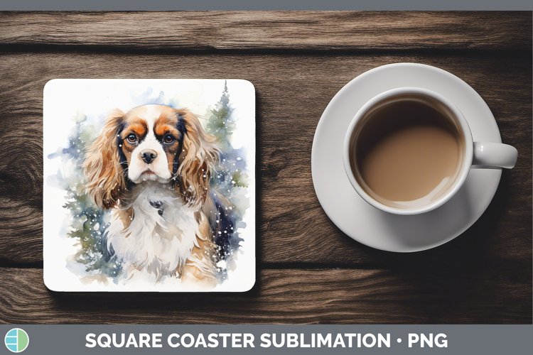GorgeousWinter Dogs Square Coaster design.