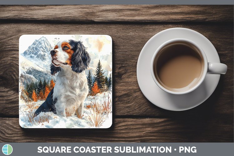GorgeousWinter Dogs Square Coaster design.