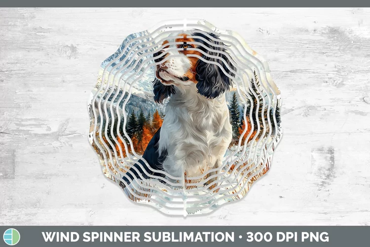 Winter Dogs Cavalier King Charles Spaniel Wind Spinner Subli