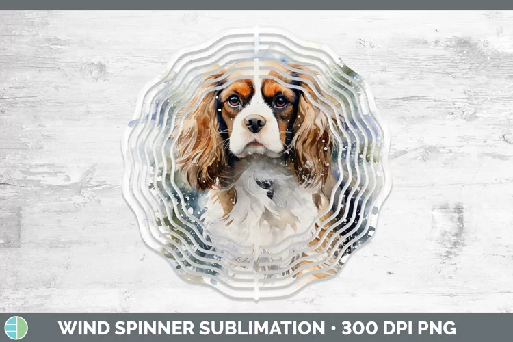 Winter Dogs Cavalier King Charles Spaniel Wind Spinner Subli