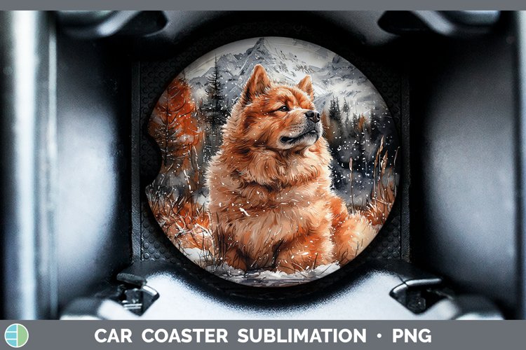 GorgeousWinter Dogs Car Coaster design.