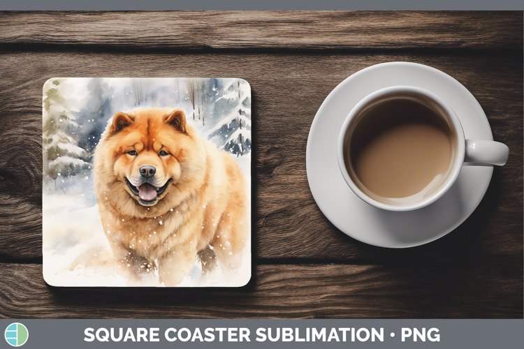 GorgeousWinter Dogs Square Coaster design.