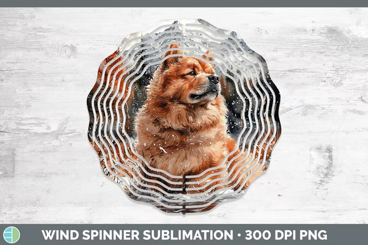 Winter Dogs Chow Chow Wind Spinner Sublimation Spinner Desig
