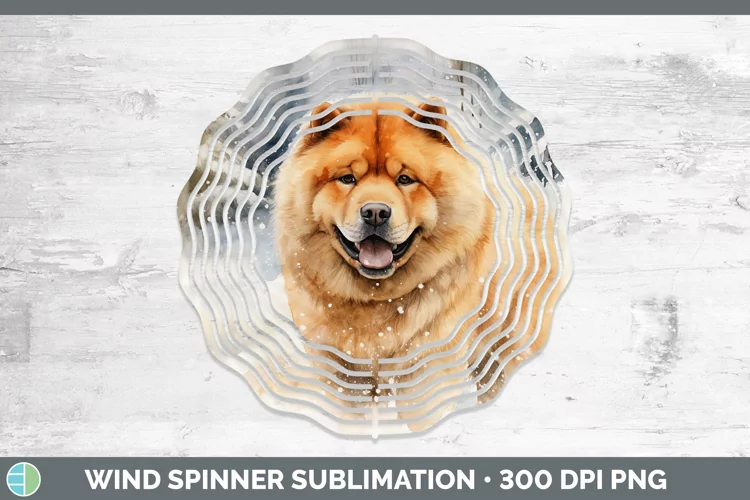 Winter Dogs Chow Chow Wind Spinner Sublimation Spinner Desig