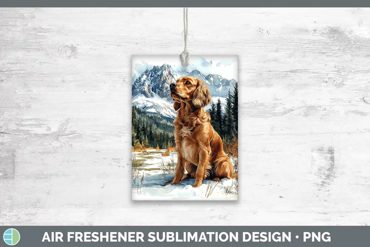 Winter Dogs Cocker Spaniel Air Freshener Sublimation Car Fre