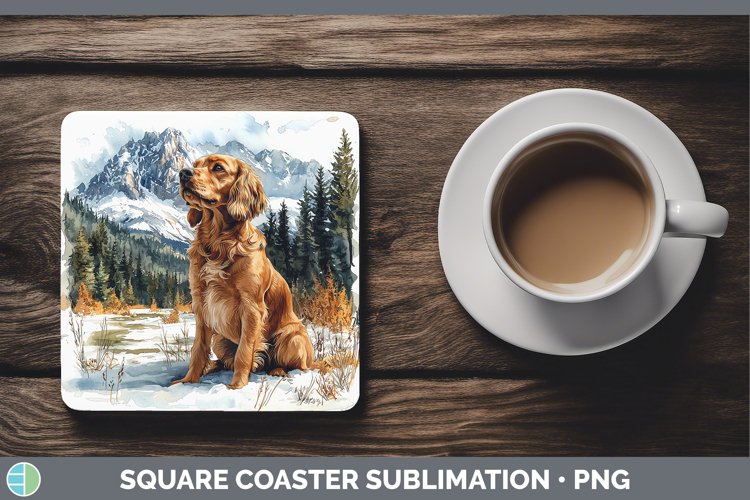 GorgeousWinter Dogs Square Coaster design.