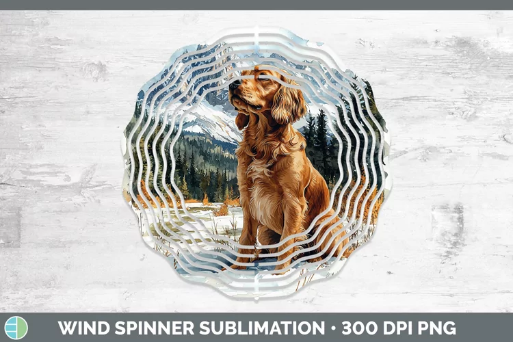 Winter Dogs Cocker Spaniel Wind Spinner Sublimation Spinner