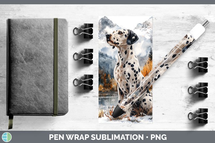 Winter Dogs Dalmatian Pen Wrap Sublimation Epoxy Pen Designs