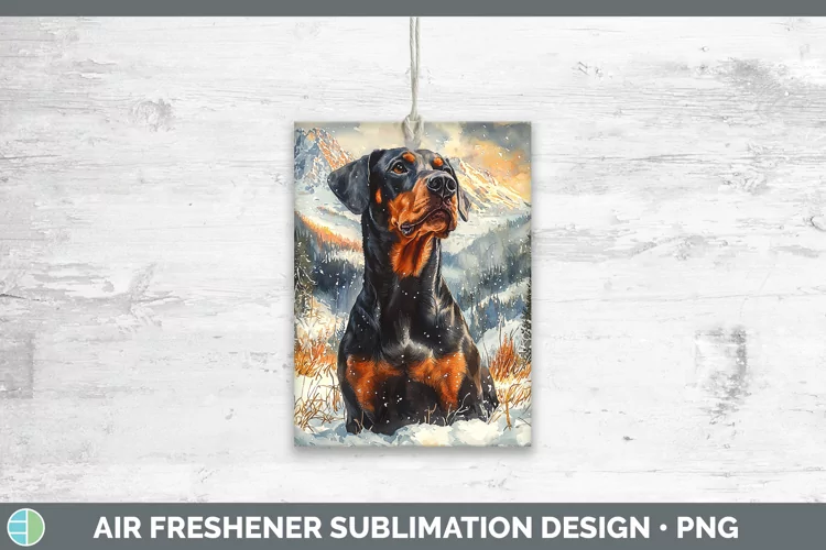 Winter Dogs Doberman Pinscher Air Freshener Sublimation Car