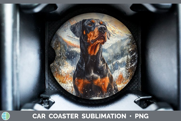 GorgeousWinter Dogs Car Coaster design.