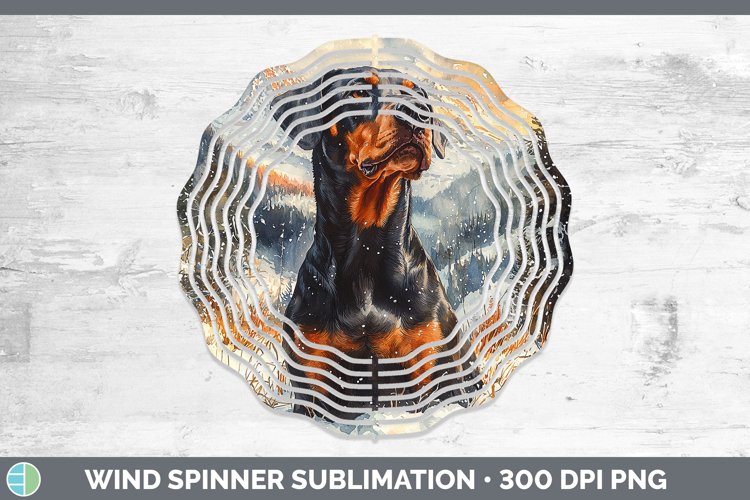 GorgeousWinter Dogs Wind Spinner design.