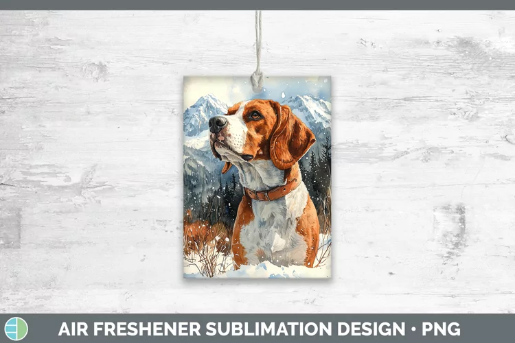 Winter Dogs English Coonhound Dog Air Freshener Sublimation