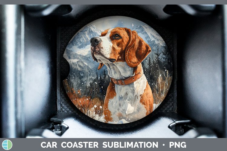 GorgeousWinter Dogs Car Coaster design.