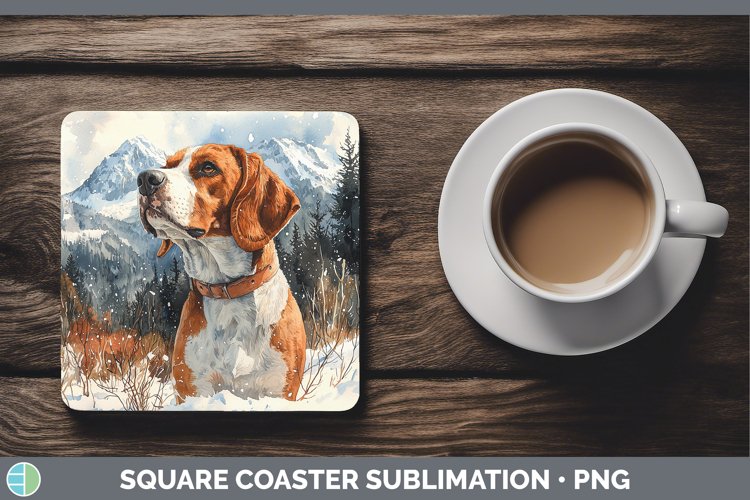 GorgeousWinter Dogs Square Coaster design.