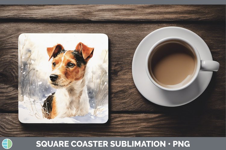 GorgeousWinter Dogs Square Coaster design.