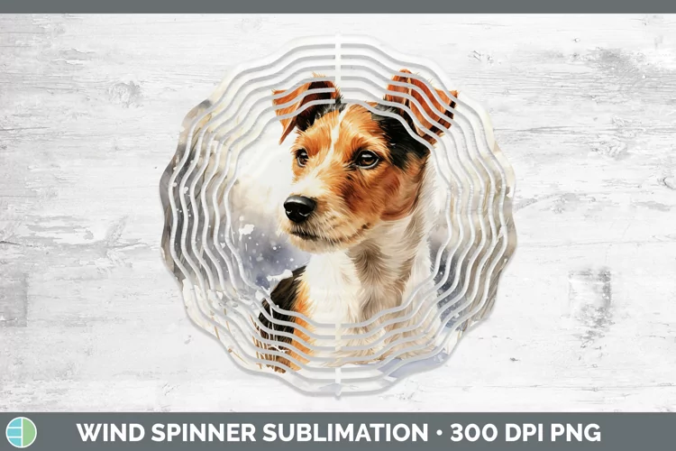 Winter Dogs Fox Terrier Dog Wind Spinner Sublimation Spinner