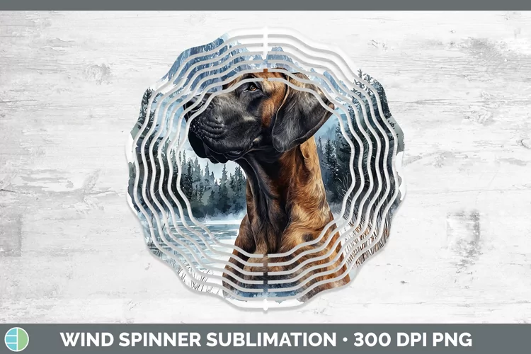 Winter Dogs Great Dane Wind Spinner Sublimation Spinner Desi