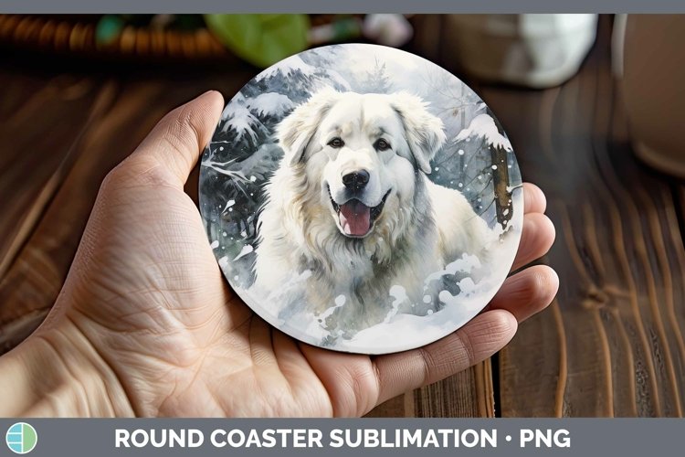 GorgeousWinter Dogs Round Coaster design.