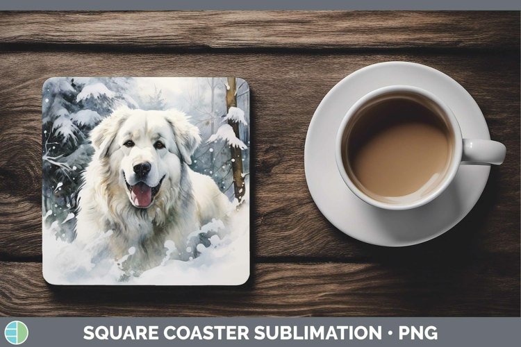 GorgeousWinter Dogs Square Coaster design.