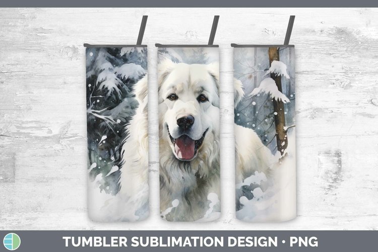 Winter Dogs Great Pyrenees Tumbler Sublimation 20 oz Skinny