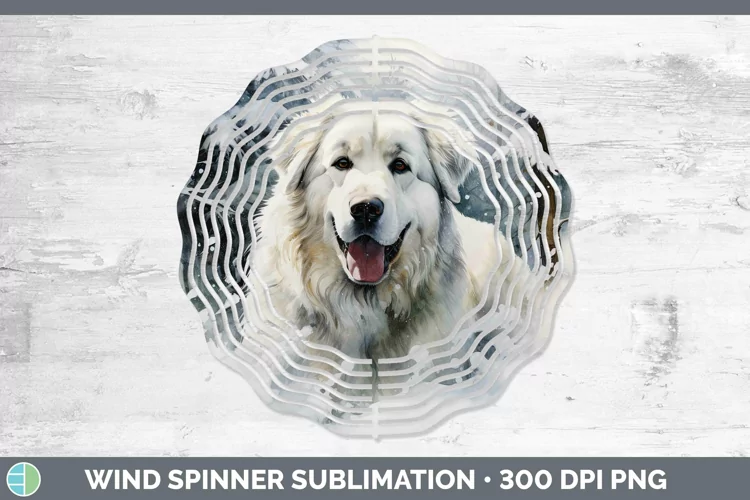 Winter Dogs Great Pyrenees Wind Spinner Sublimation Spinner
