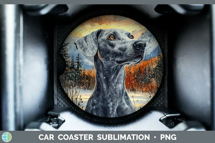 Winter Dogs Greyhound Car Coaster Sublimation Coaster Design