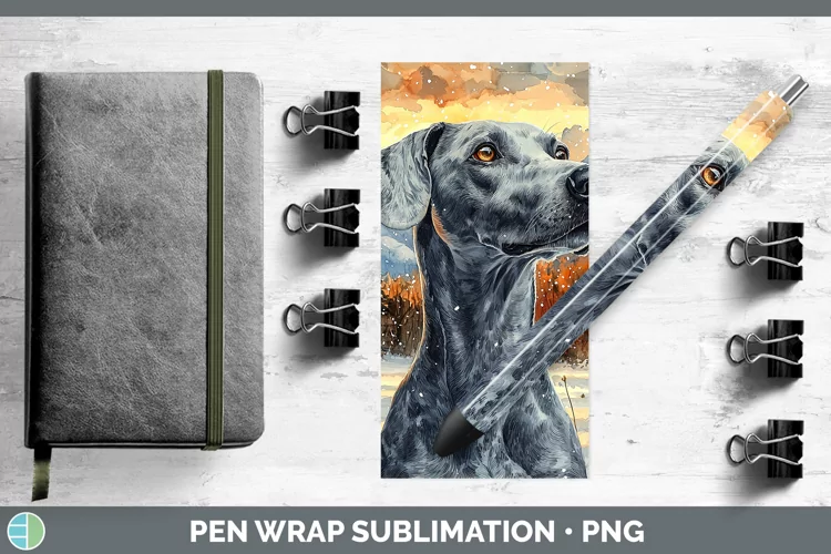 Winter Dogs Greyhound Pen Wrap Sublimation Epoxy Pen Designs