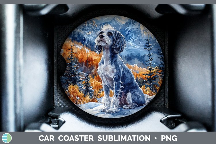 GorgeousWinter Dogs Car Coaster design.