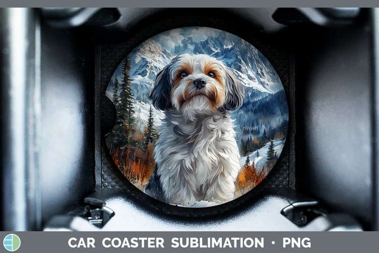 GorgeousWinter Dogs Car Coaster design.
