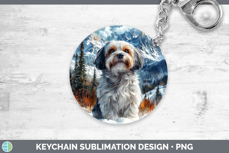 GorgeousWinter Dogs Keychain design.