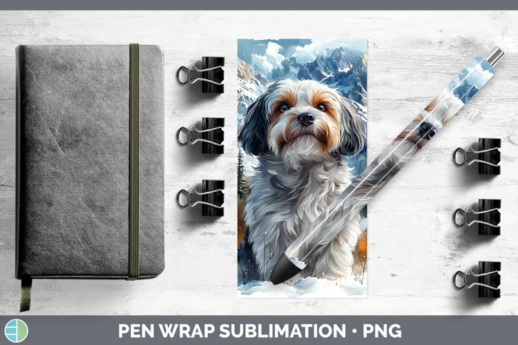 GorgeousWinter Dogs Pen Wrap design.