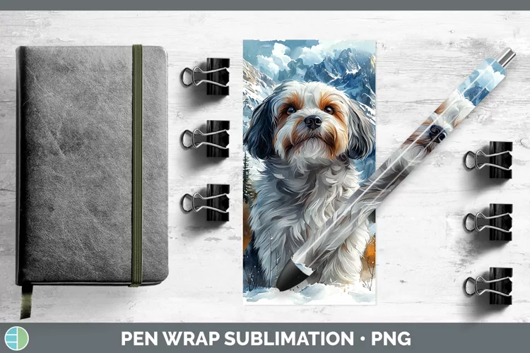 Winter Dogs Havanese Dog Pen Wrap Sublimation Epoxy Pen Desi
