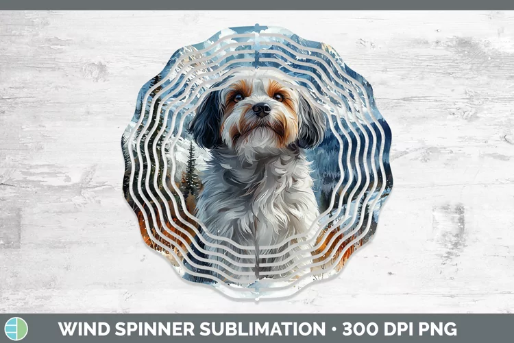 Winter Dogs Havanese Dog Wind Spinner Sublimation Spinner De