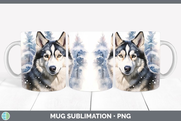 GorgeousWinter Dogs Mug Wrap design.