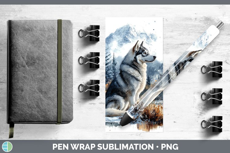 GorgeousWinter Dogs Pen Wrap design.