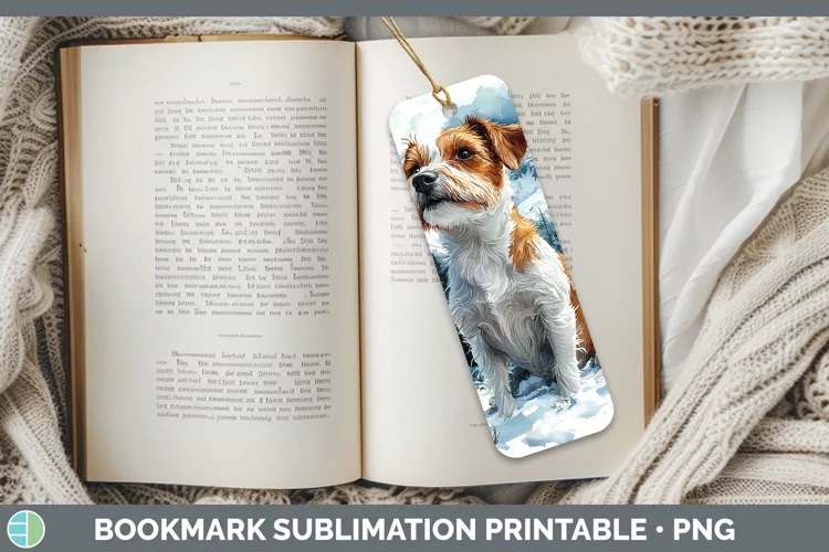 Winter Dogs Jack Russell Terrier Bookmark Sublimation Printa