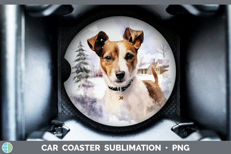 GorgeousWinter Dogs Car Coaster design.