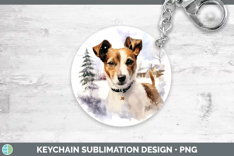 Winter Dogs Jack Russell Terrier Keychain Sublimation Keyrin