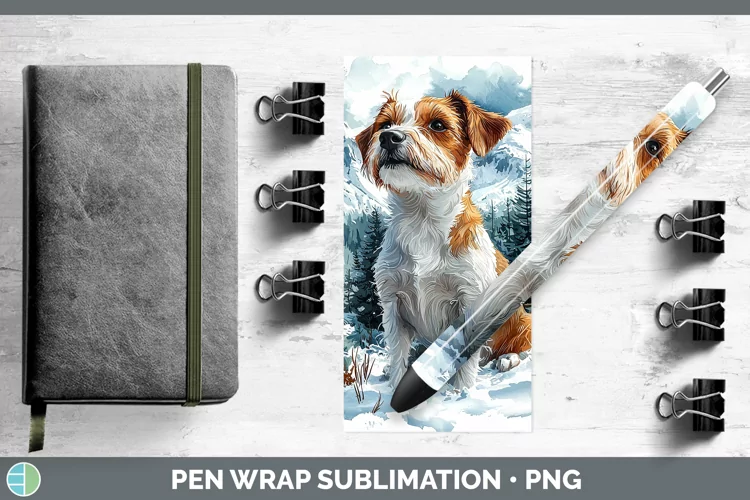 Winter Dogs Jack Russell Terrier Pen Wrap Sublimation Epoxy