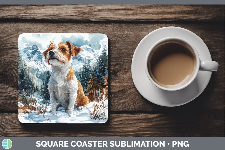 GorgeousWinter Dogs Square Coaster design.