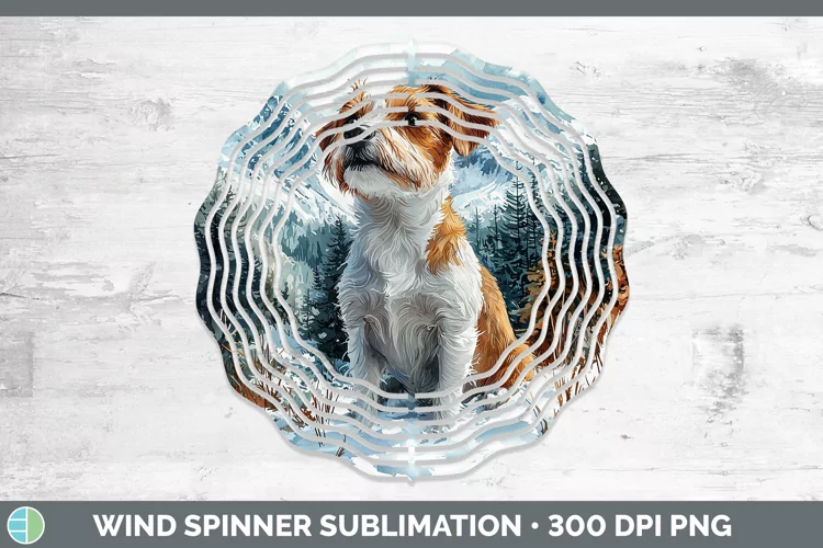 Winter Dogs Jack Russell Terrier Wind Spinner Sublimation Sp